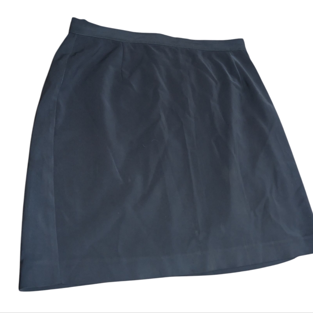 Vintage Paniz New York 90s Forest Green Micro-Poly Mini Skirt Size 14
